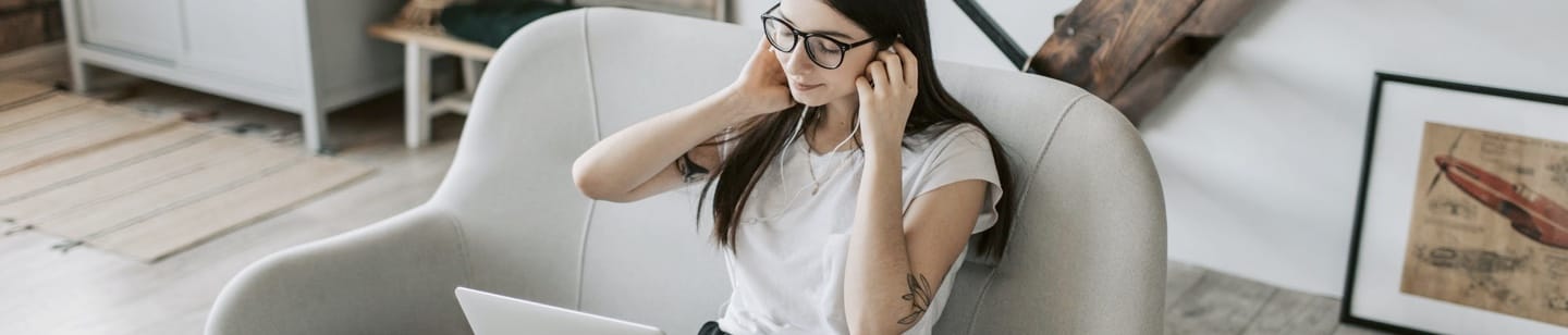 Woman with headphones